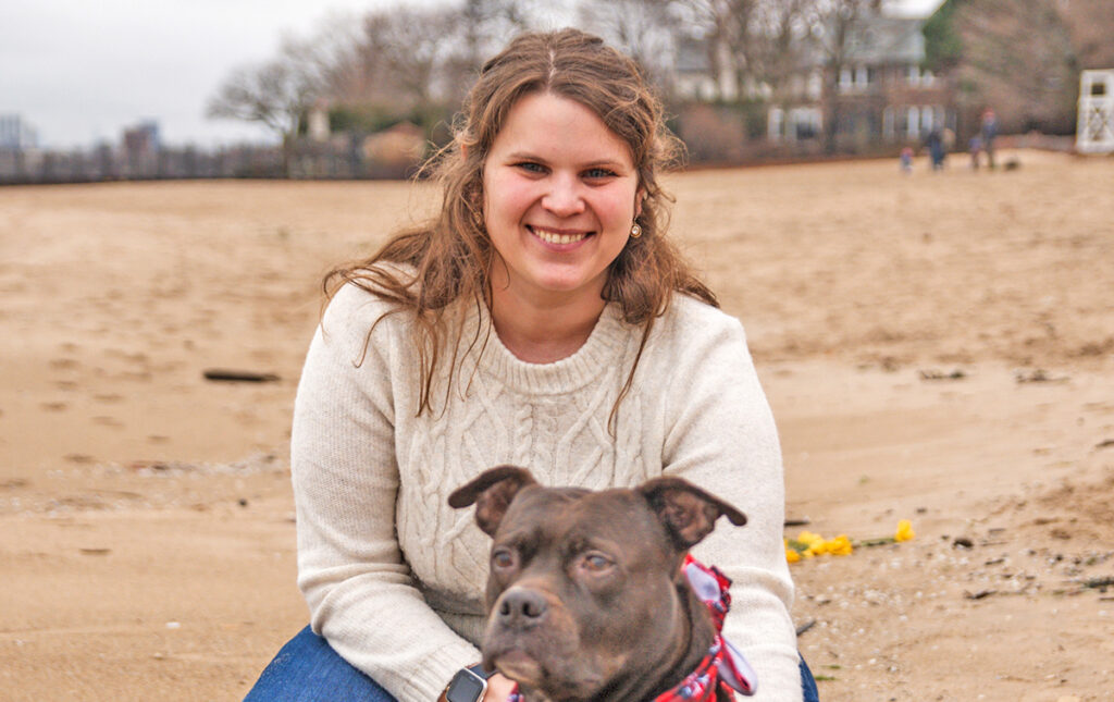 Pastor Jen Christianson and dog Zoe crop