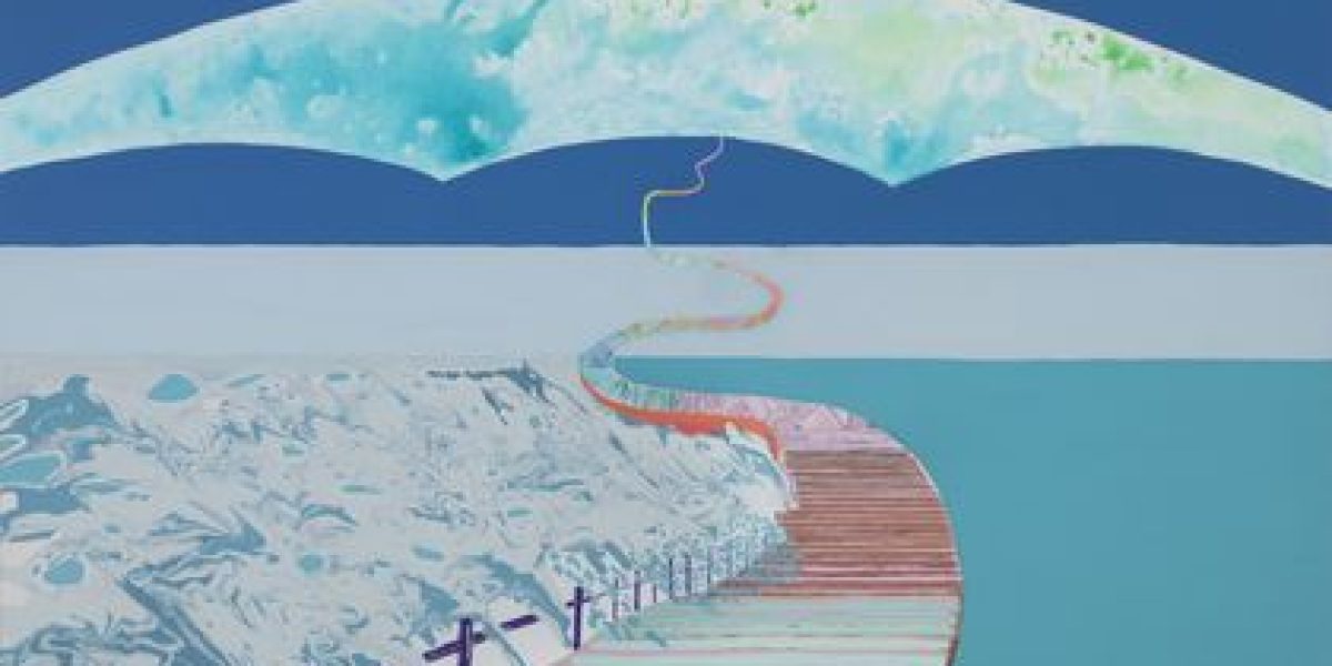 Lori Schouela's exhibit, Suspended Landscapes, is on view at the Danforth Art Museum at Framingham State University. This painting is called "The Boardwalk." ~ LORI SCHOUELA