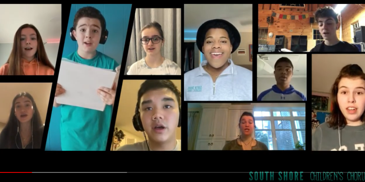 A screen shot of South Shore Children's Chorus's Virtual Choir Video, courtesy image