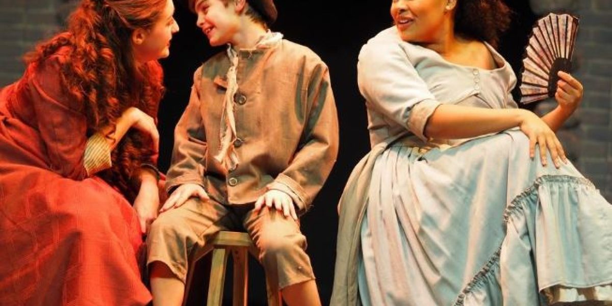 Brittany Rolfs as Nancy, Matthew O'Connor as Oliver, and Aliyah Harris as Bet, photo by Zoe Bradford