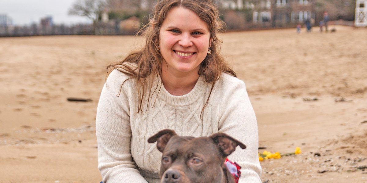 Pastor Jen Christianson and dog Zoe crop