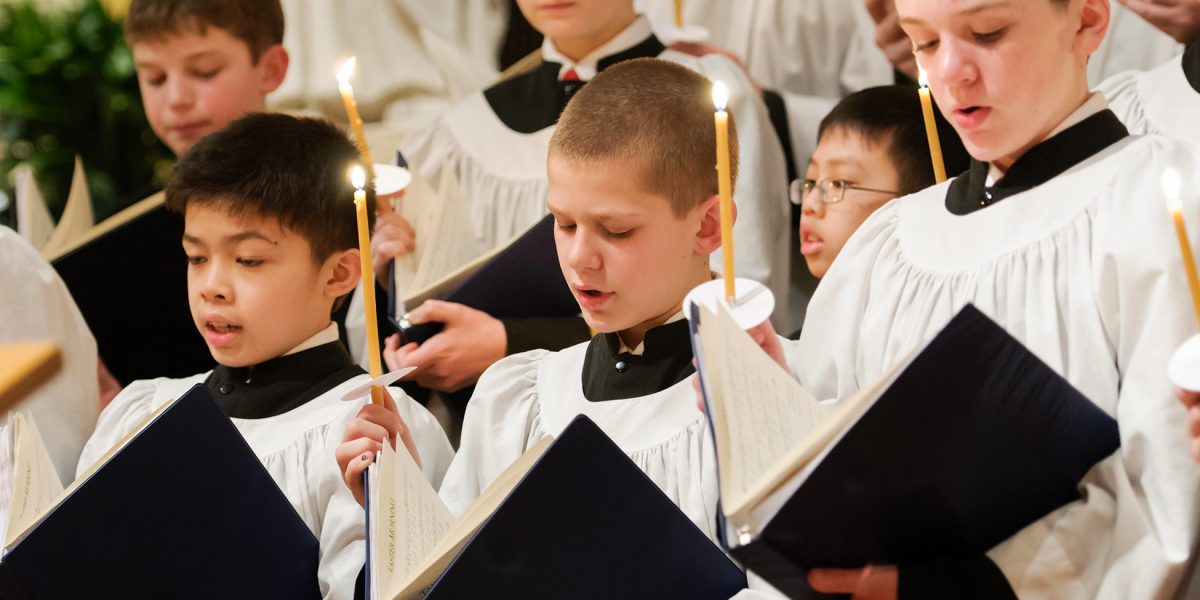 The Boys' Choir of St. Paul's | Harvard Square singing during a Christmas service,
image by George Martell