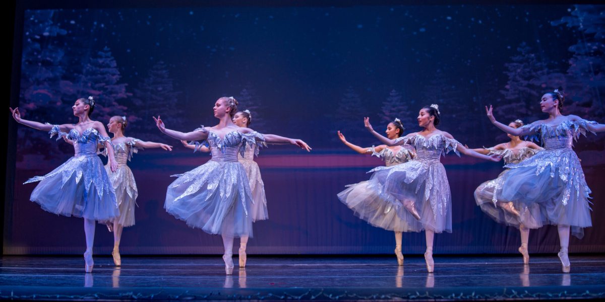 South Shore Ballet Theatre's The Nutcracker Snow corps, image by Maura Longueil